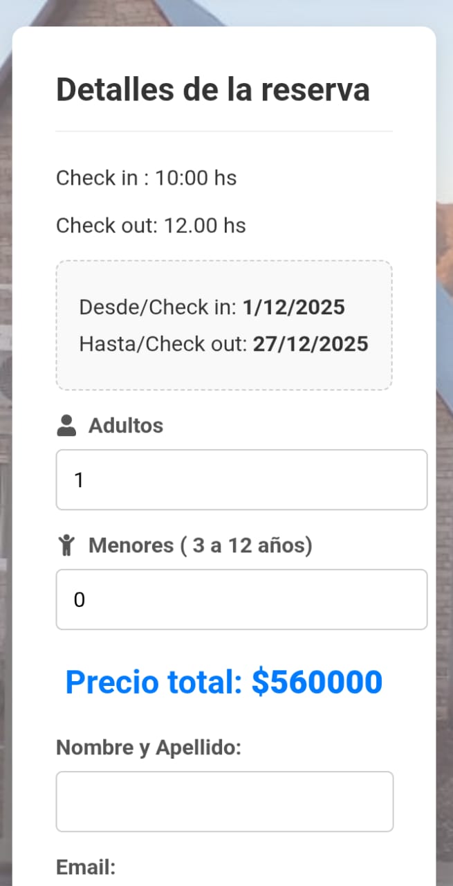 Componente de reservas