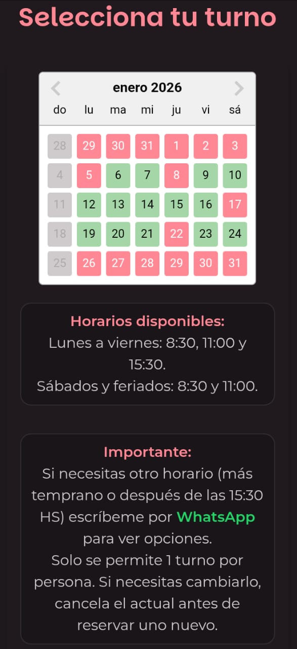 Calendario de turnos